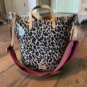 Consuela Blue Jag Sling Leopard print